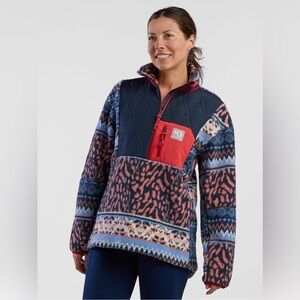 Kari Traa Rothe Half Zip Fleece Navy Patchwork